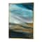 Designart - Watercolor Desert Storm Abstract Blue - Cottage Canvas in Gold Frame
